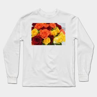 Yellow , red and orange roses Long Sleeve T-Shirt